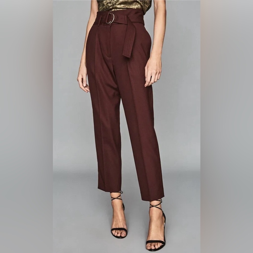 Reiss wool trousers w metal buckle belt. Size 2. Excellent condition. - Picture 2 of 9